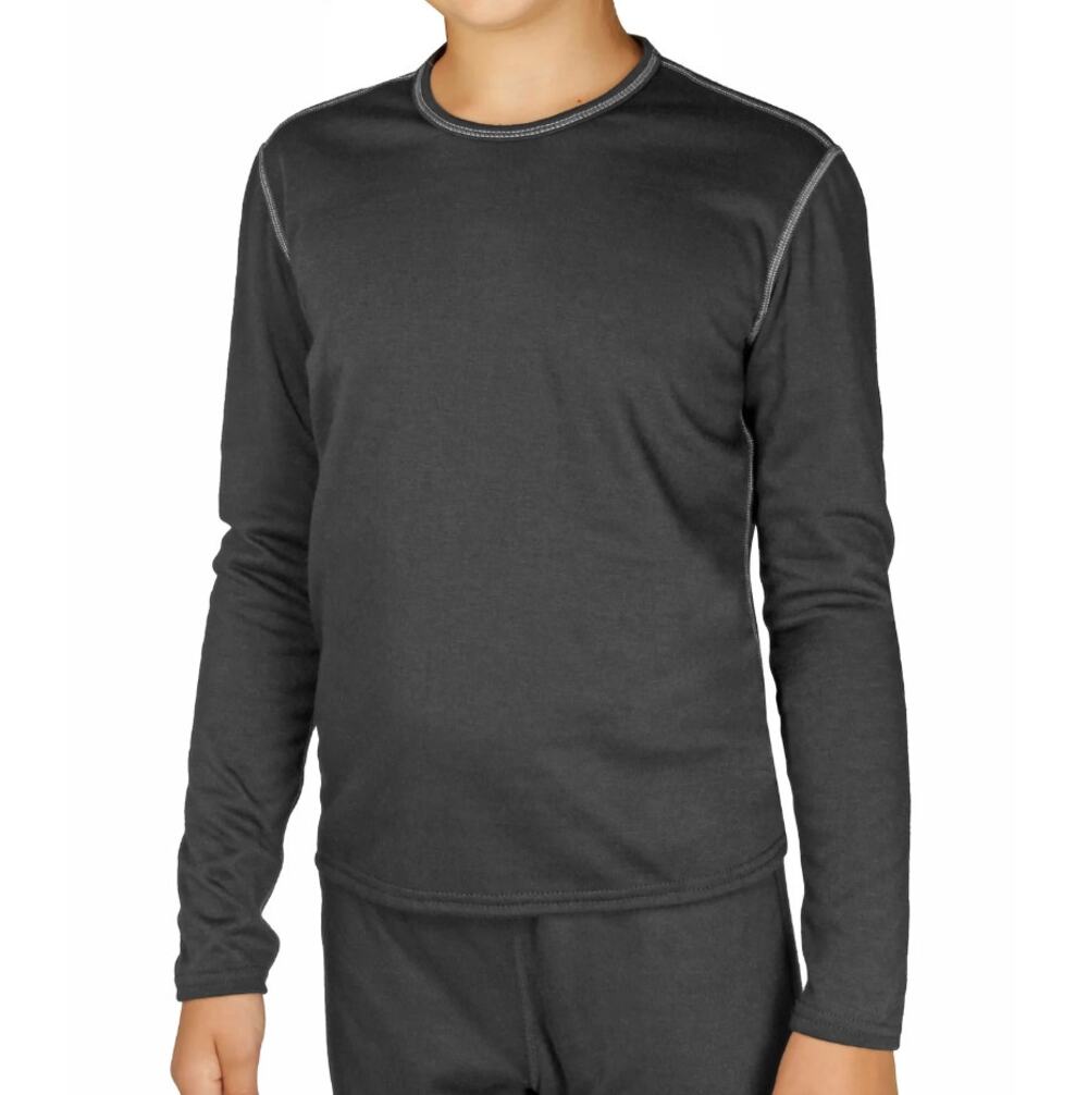 HOT CHILLYS Youth Boy's Pepper Bi-Ply Crewneck Top XL Black Base Layer EUC